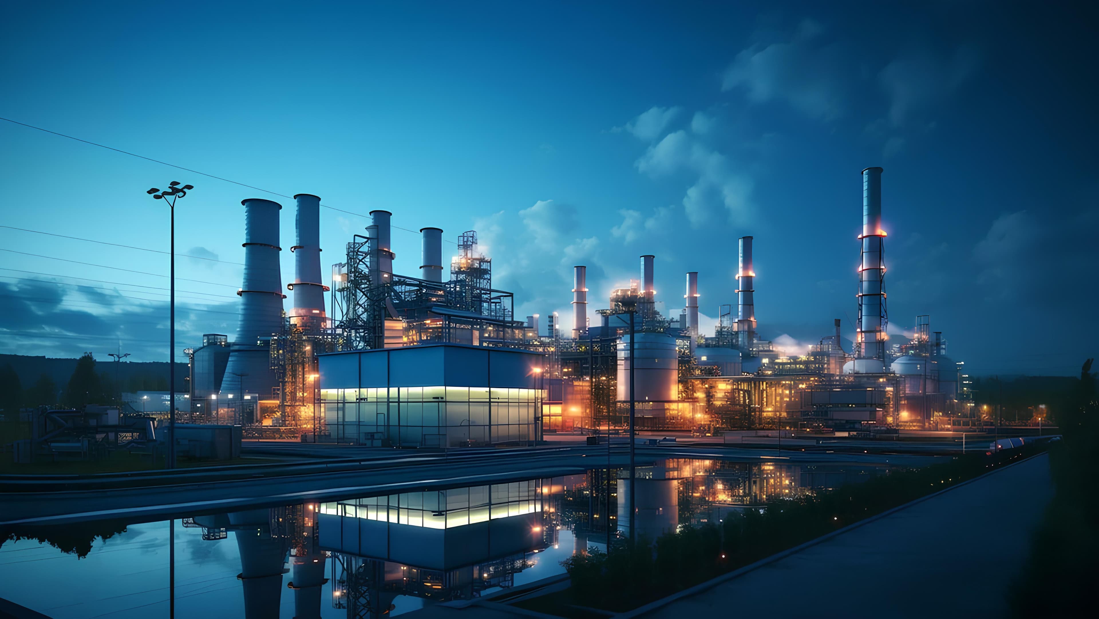 Petrochemical processing at an oil refinery